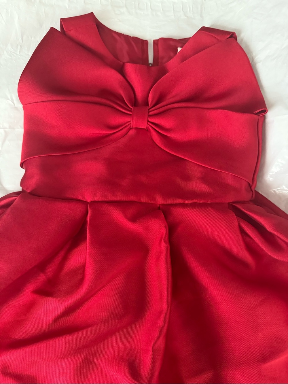 Rare Editions Red Satin Bow-Front Girls' Formal Dress